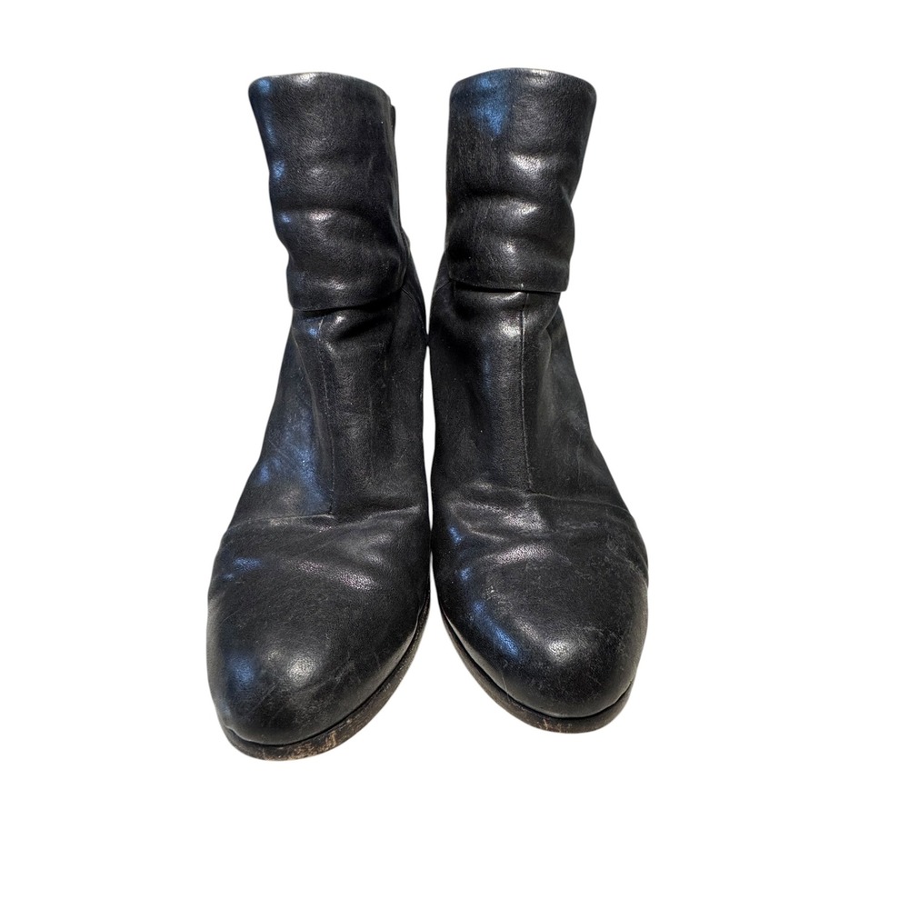 Rag & Bone Classic Newbury Ankle Boots Women's 8 Black Leather Zip Heel